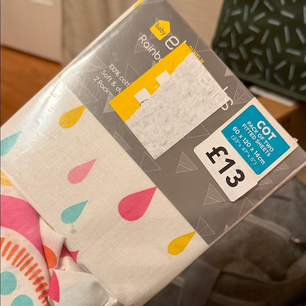 Baby Rainbow Crib Sheets (NEW)